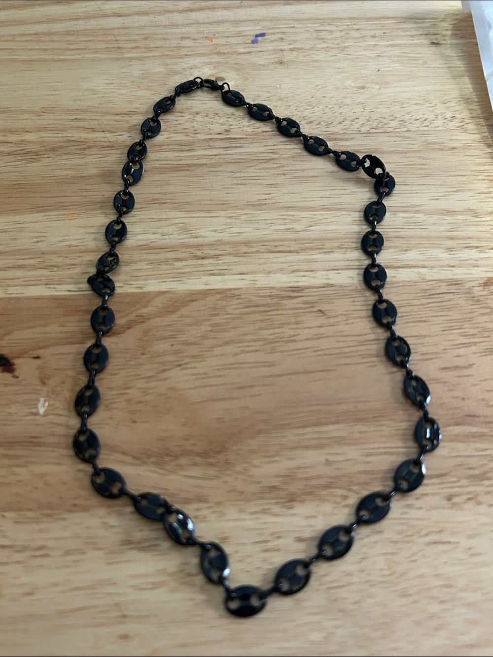 Black Link Chain Necklace - Women's Jewelry